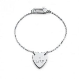 GUCCI Heart Bracelet - Sterling Silver - size 16